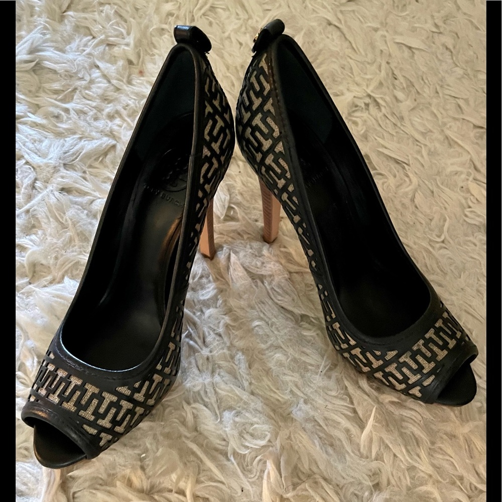 Tory Burch Regan High Heel Open Toe Stilettos in Black Size 9 NWT Nordstrom